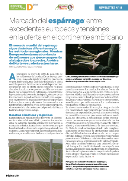 Hoja informativa Asparagus & Berries World n° 18