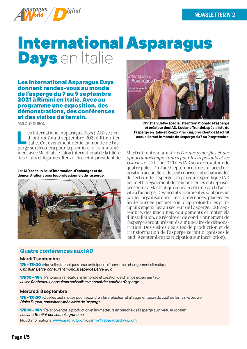 Lettre d&rsquo;information Asparagus World #02